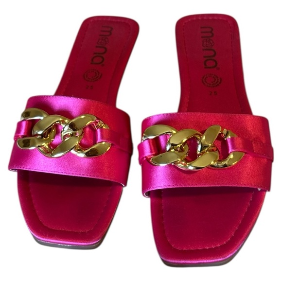 Mona B Shoes - Mona B Pink and Gold Luxe Sandals